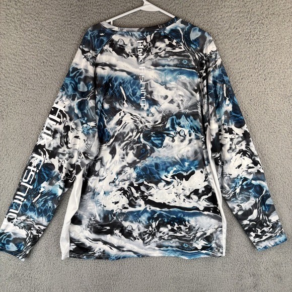Huk Performance Fishing Shirt Mens 2XL Long Sleeve Mossy Oak Hydro Camo UPF - Picture 5 of 7